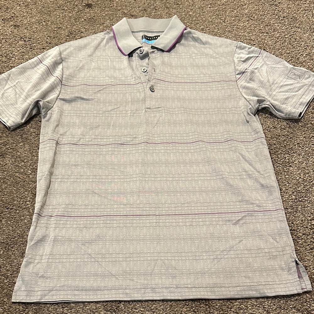 *DONATED* PGA Tour Light Gray Polo with Purple Accents
